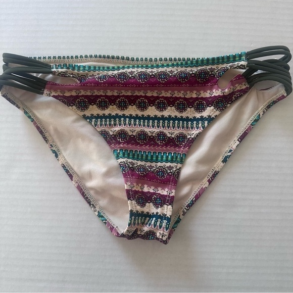 Arizona Boho Aztec Southwestern Print Bikini Bottom M Swimsuit Bathing Suit - Picture 1 of 6